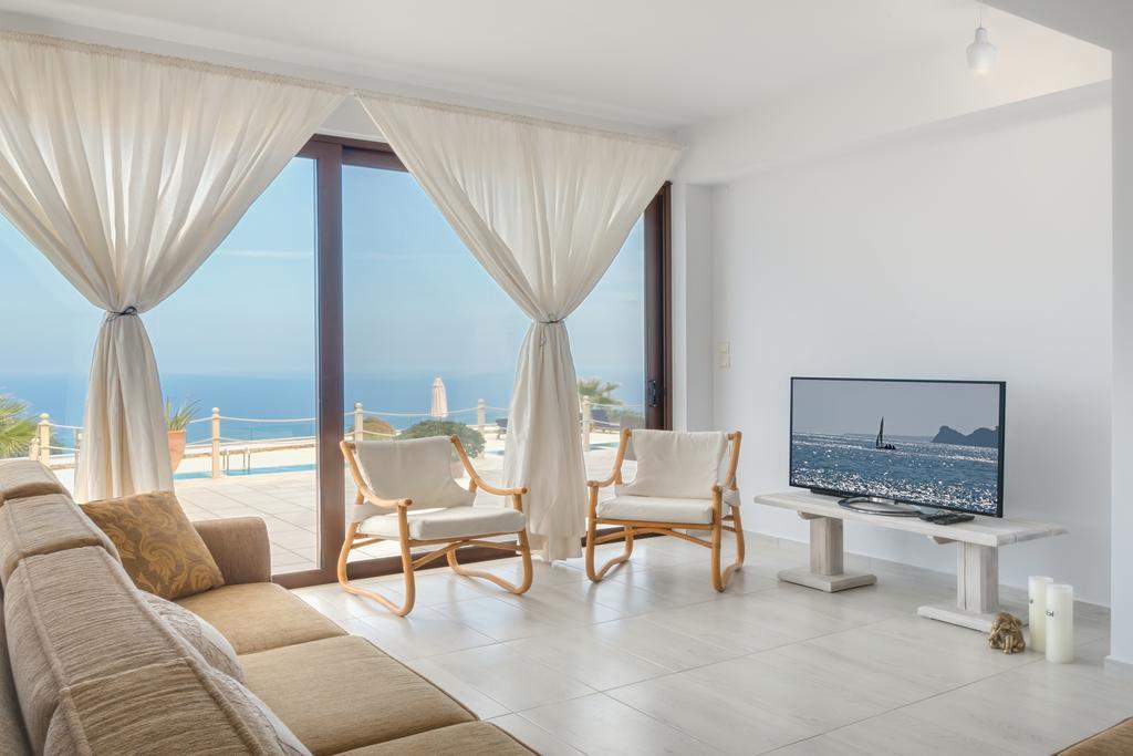 Sea Views At Villa Anemomylos With Heated Pool, Ping Pong And Tennis Agia Pelagia 객실 사진